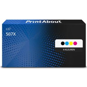 PrintAbout huismerk Toner 507X (CE400X) 4-kleuren Multipack Hoge capaciteit Geschikt voor HP