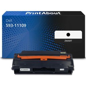 PrintAbout huismerk Toner 593-11109 (DRYXV) Zwart Geschikt voor Dell