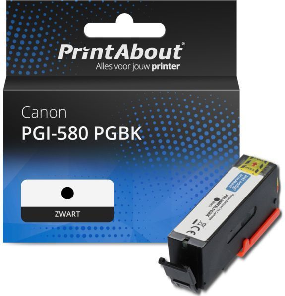 PrintAbout huismerk Inktcartridge PGI-580 PGBK Zwart Geschikt voor Canon