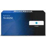 PrintAbout huismerk Toner TK-8325C Cyaan Geschikt voor Kyocera