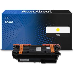 PrintAbout huismerk Toner 654A (CF332A) Geel Geschikt voor HP