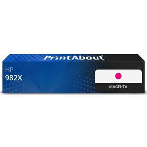 PrintAbout huismerk Inktcartridge 982X (T0B28A) Magenta Hoge capaciteit Geschikt voor HP