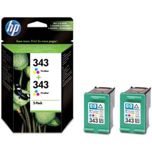 HP 343 inktcartridge 2 stuk(s) Origineel Hoog (XL) rendement Cyaan, Magenta, Geel