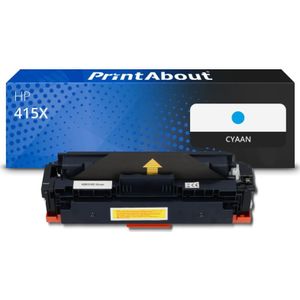 PrintAbout huismerk Toner 415X (W2031X) Cyaan Hoge capaciteit Geschikt voor HP