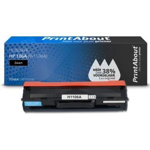 PrintAbout  Toner 106A (W1106A) Zwart geschikt voor HP
