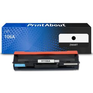 PrintAbout huismerk Toner 106A (W1106A) Zwart Geschikt voor HP