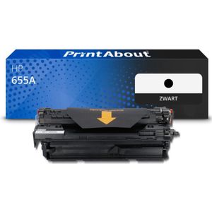 PrintAbout huismerk Toner 655A (CF450A) Zwart Geschikt voor HP