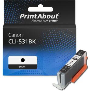 PrintAbout huismerk Inktcartridge CLI-531BK Zwart Geschikt voor Canon