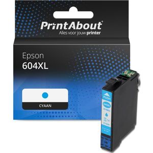 PrintAbout huismerk Inktcartridge 604XL (C13T10H24010) Cyaan Hoge capaciteit Geschikt voor Epson