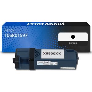PrintAbout huismerk Toner 106R01597 Zwart Geschikt voor Xerox