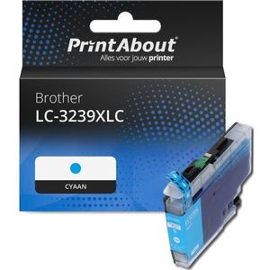 PrintAbout huismerk Inktcartridge LC-3239XLC Cyaan Hoge capaciteit Geschikt voor Brother