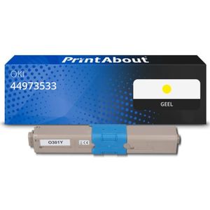 PrintAbout huismerk Toner 44973533 Geel Geschikt voor OKI
