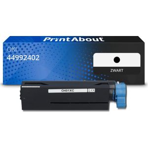 PrintAbout huismerk Toner 44992402 Zwart Geschikt voor OKI
