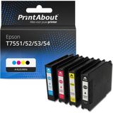PrintAbout - Inktcartridge T7551/52/53/54 - 4-Kleuren Multipack - Geschikt voor Epson