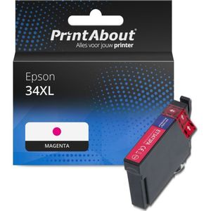 PrintAbout - Inktcartridge 34XL - Magenta - Hoge Capaciteit - Geschikt voor Epson