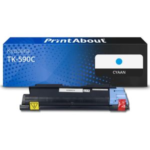PrintAbout huismerk Toner TK-590C Cyaan Geschikt voor Kyocera