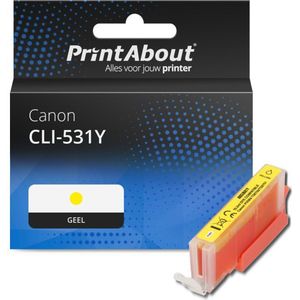 PrintAbout huismerk Inktcartridge CLI-531Y Geel Geschikt voor Canon