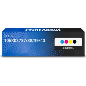PrintAbout huismerk Toner 106R03737/38/39/40 4-kleuren Multipack Extra hoge capaciteit Geschikt voor Xerox