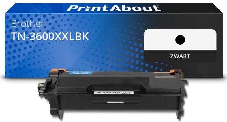 PrintAbout huismerk Toner TN-3600XXLBK Zwart Extra hoge capaciteit Geschikt voor Brother