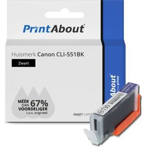 Huismerk Canon CLI-551BK Inktcartridge Zwart
