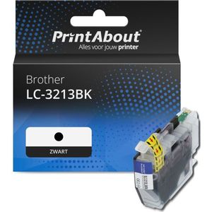 PrintAbout huismerk Inktcartridge LC-3213BK Zwart Hoge capaciteit Geschikt voor Brother