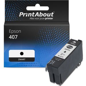 PrintAbout huismerk Inktcartridge 407 (C13T07U1400) Zwart Geschikt voor Epson