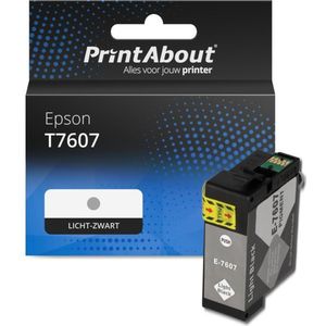 PrintAbout huismerk Inktcartridge T7607 Licht-zwart Geschikt voor Epson