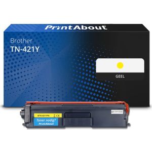 PrintAbout huismerk Toner TN-421Y Geel Geschikt voor Brother