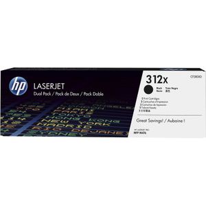 HP 312X Black Dual Pack LaserJet Toner Cartridge tonercartridge 2 stuk(s) Origineel Zwart