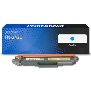 PrintAbout huismerk Toner TN-243C Cyaan Geschikt voor Brother