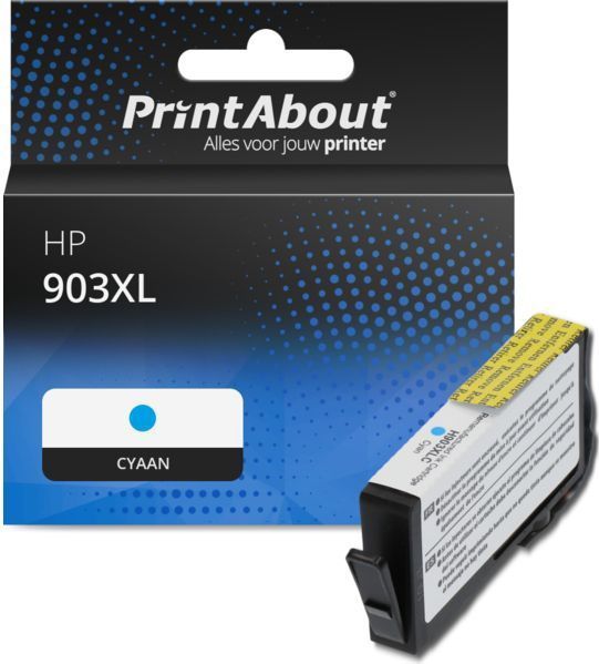 PrintAbout huismerk Inktcartridge 903XL (T6M03AE) Cyaan Hoge capaciteit Geschikt voor HP