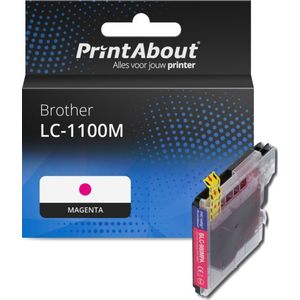 PrintAbout huismerk Inktcartridge LC-1100M Magenta Geschikt voor Brother