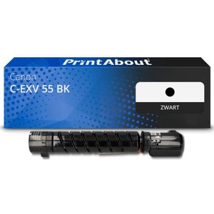 PrintAbout huismerk Toner C-EXV 55 BK Zwart Geschikt voor Canon