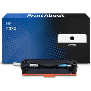 PrintAbout huismerk Toner 203X (CF540X) Zwart Hoge capaciteit Geschikt voor HP