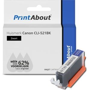 Huismerk Canon CLI-521BK Inktcartridge Zwart
