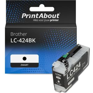 PrintAbout huismerk Inktcartridge LC-424BK Zwart Geschikt voor Brother