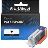 PrintAbout huismerk Inktcartridge PGI-550PGBK Zwart Geschikt voor Canon