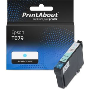 PrintAbout huismerk Inktcartridge T079 (C13T07954010) Licht-cyaan Geschikt voor Epson