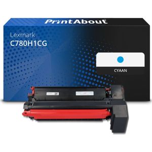 PrintAbout huismerk Toner C780H1CG Cyaan Hoge capaciteit Geschikt voor Lexmark
