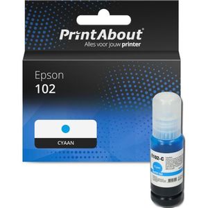 PrintAbout huismerk Inktcartridge 102 (T03R240) Cyaan Geschikt voor Epson