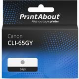 PrintAbout huismerk Inktcartridge CLI-65GY Grijs Geschikt voor Canon