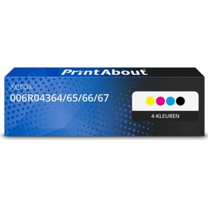 PrintAbout huismerk Toner 006R04364/65/66/67 4-kleuren Multipack Hoge capaciteit Geschikt voor Xerox