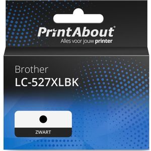 PrintAbout huismerk Inktcartridge LC-527XLBK Zwart Hoge capaciteit Geschikt voor Brother