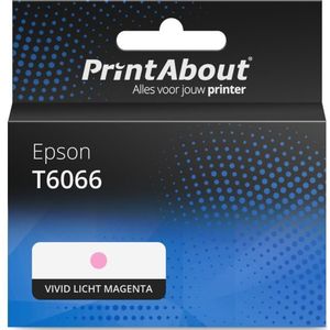 PrintAbout huismerk Inktcartridge T6066 Vivid licht magenta Hoge capaciteit Geschikt voor Epson