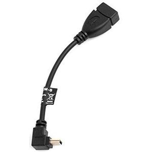 System-S Mini-USB (mannelijk) USB-hoek 90° naar High USB on-the-go host-kabel naar USB type A (vrouwelijk), OTG-adapterkabel 13,5 cm