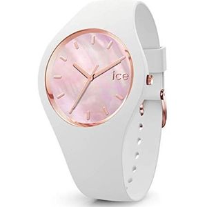 Ice-Watch - ICE Pearl White Pink - Wit dameshorloge met siliconen armband - 016939, Wit., Klein (34 mm)