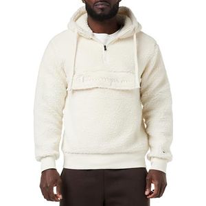 Champion Rochester 1919 Outdoor Polar Lamb-Effect Half Zip Hoodie Heren, Crèmewit