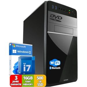 Intel i7 Business Office Multimedia Computer | 16 GB RAM | 512 GB SSD | DVD±RW | USB 3.0 | Windows 11 Prof. 64 bit | MS Office