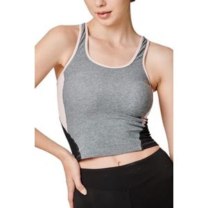 Sàpopa Reggiseno Sportivo Crop Top, sportbeha, dames, grijs, XS, grijs.