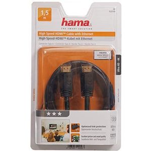 Hama HDMI™ high-speed kabel, mannelijk - ethernet, verguld, 1,5 m
